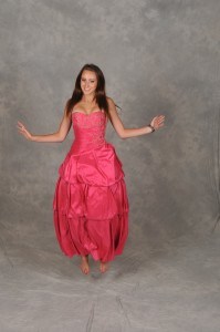 Prom Photography - Francesca bouncing with Joy
